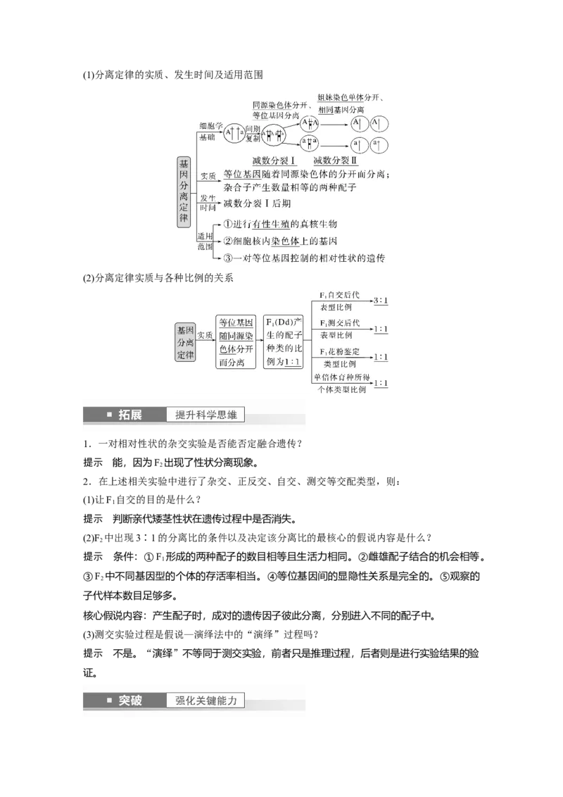 2024年高考生物一轮复习（新人教版）第5单元　第1课时　分离定律的发现_09高考生物_2024年新高考资料_1.2024一轮复习_2024年高考生物一轮复习讲义（新人教版）