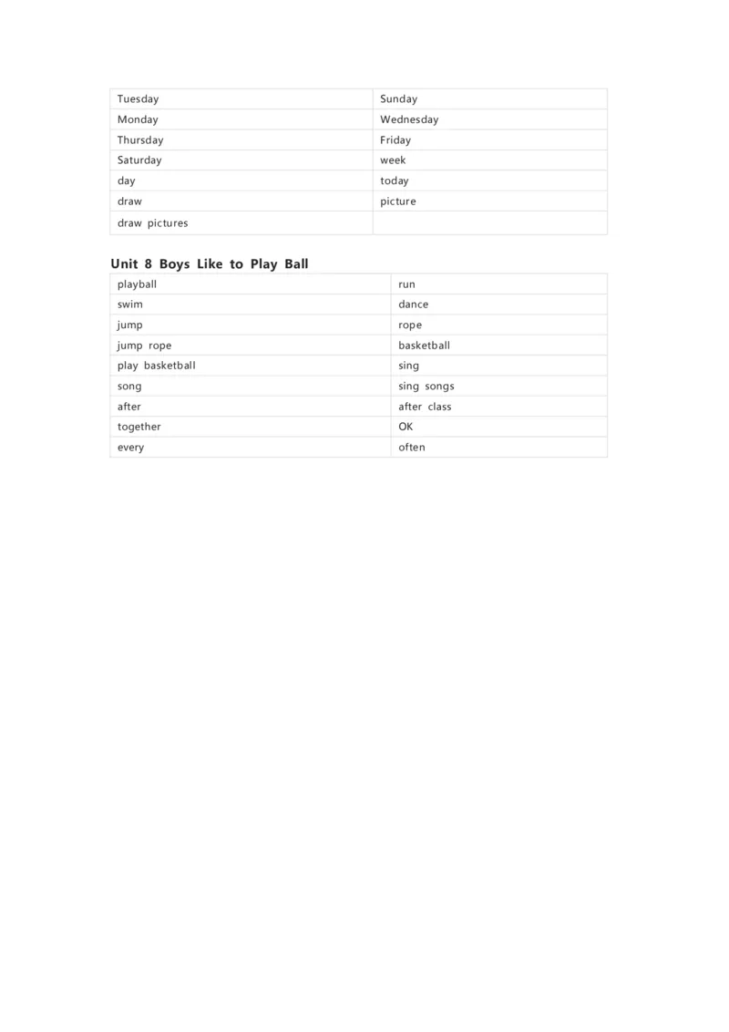 陕旅版英语四年级上册单词默写表_26春四年级上下册人教版_四上英语合集人教版PEP英语四年级上册新教材（教学视频+课件+动画+音频+练习+教案）_17练习资料_《小学英语单词默写表》