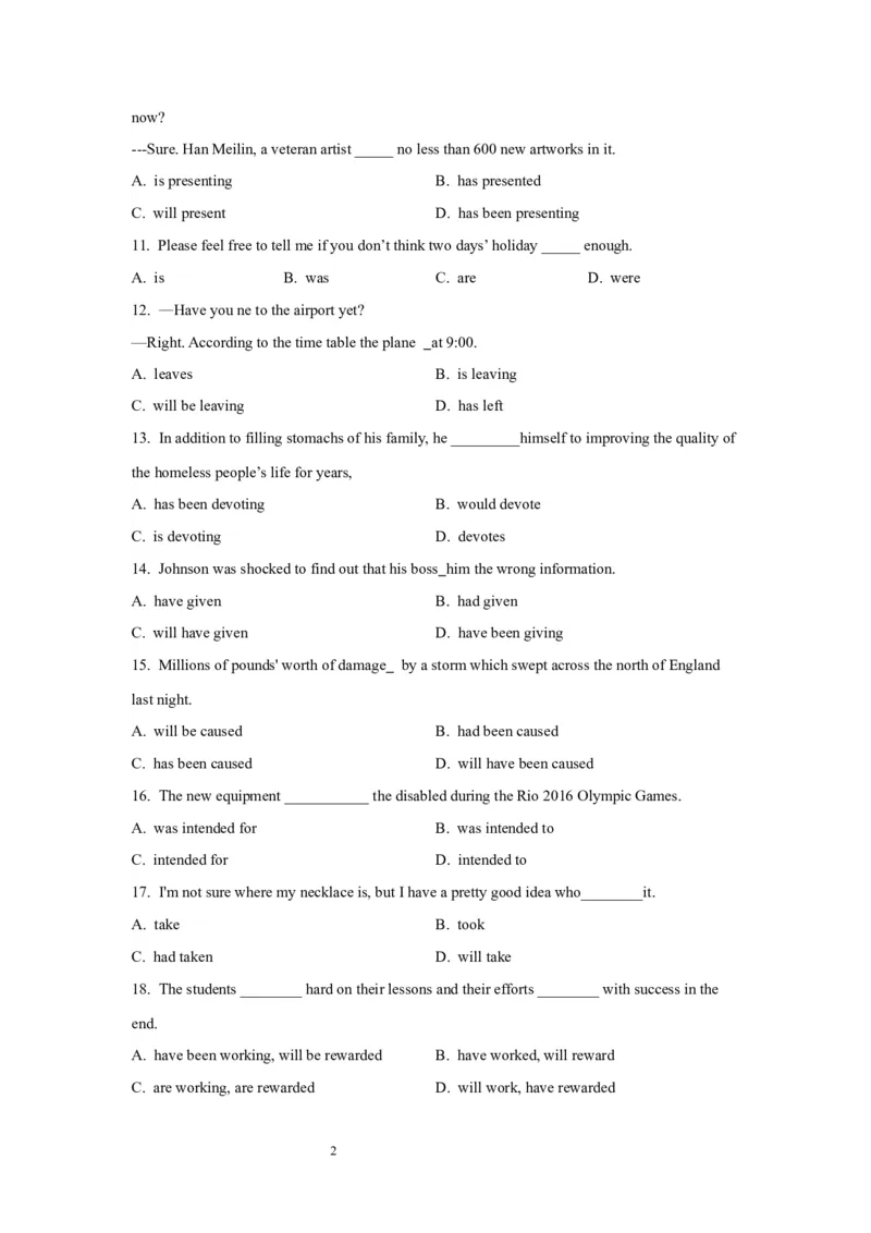 06动词的时态和语态(精练)-2024年高考英语一轮复习语法能力突破必备(PPT+复习卡+精练题)(通用版)_03高考英语_通用版（老高考）复习资料_2024年复习资料