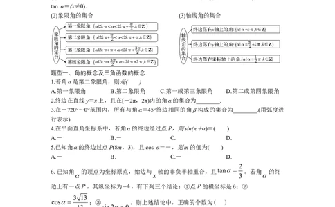 2023届高三数学专题三角函数与解三角形讲义一、任意角和弧度制、任意角的三角函数_02高考数学_新高考复习资料_2023年新高考资料_专项复习_2023届高三数学专题三角函数与解三角形讲义