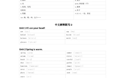 湘少版英语四年级下册单词默写表_26春四年级上下册人教版_四上英语合集人教版PEP英语四年级上册新教材（教学视频+课件+动画+音频+练习+教案）_17练习资料_《小学英语单词默写表》