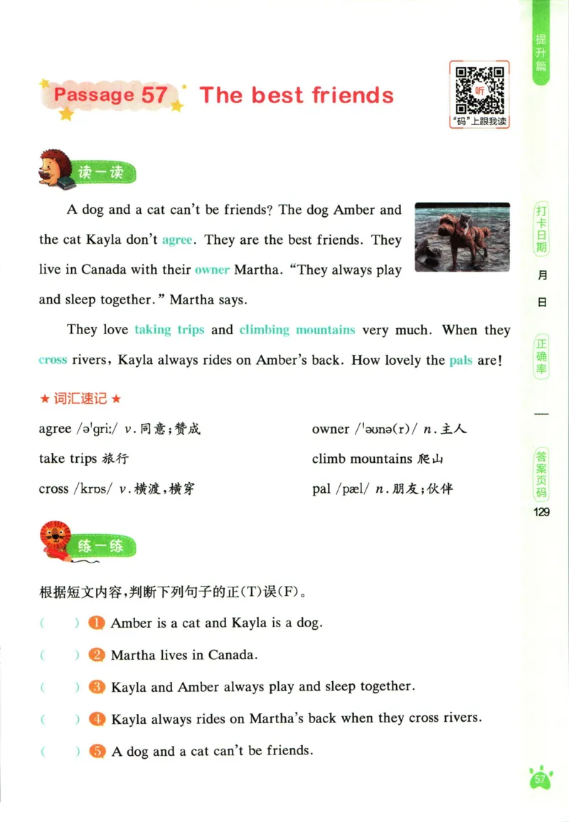 星火英语阅读训练100篇三年级_26春四年级上下册人教版_四上英语合集人教版PEP英语四年级上册新教材（教学视频+课件+动画+音频+练习+教案）_17练习资料_《阅读训练100篇》