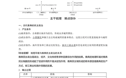 07必修1第二单元古代希腊罗马和近代西方的政治制度第5讲　古代希腊民主政治与罗马法_07高考历史_通用版（老高考）复习资料_2023年复习资料_一轮+二轮_历史高三一轮复习系列_961