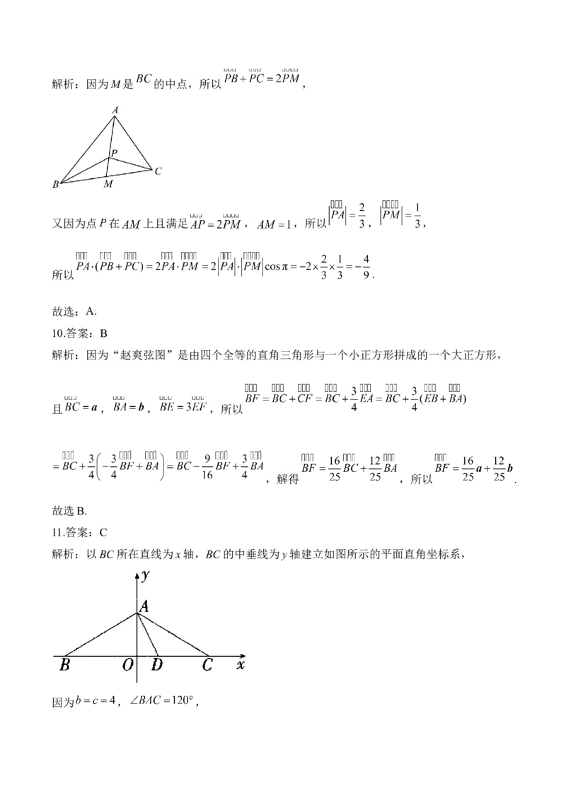 2025届高考数学二轮复习：专题四平面向量（含解析）_02高考数学_2025年新高考资料_二轮复习_2025届高考数学二轮复习专题练习（含解析）