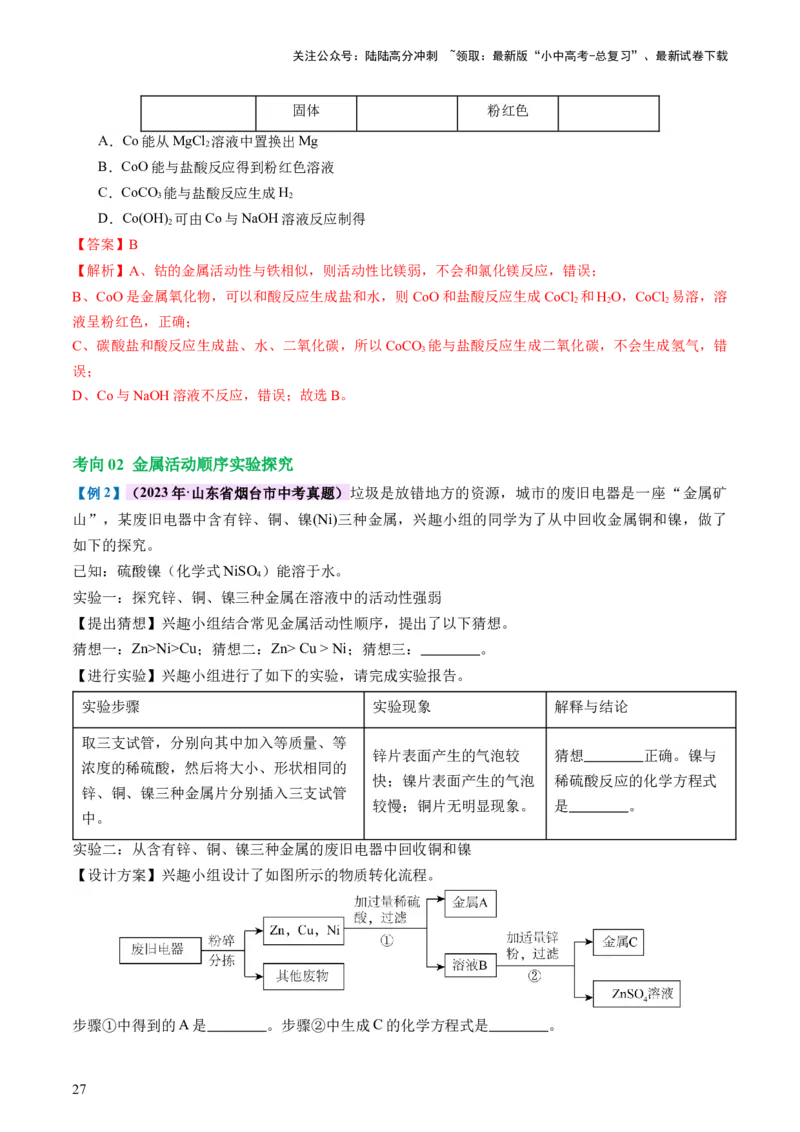 专题06金属和金属材料（讲义）-2024年中考化学一轮复习讲练测（全国通用）（解析版）_02中考总复习（2026版更新中）_05-化学-中考总复习_2024年中考复习资料_一轮复习资料