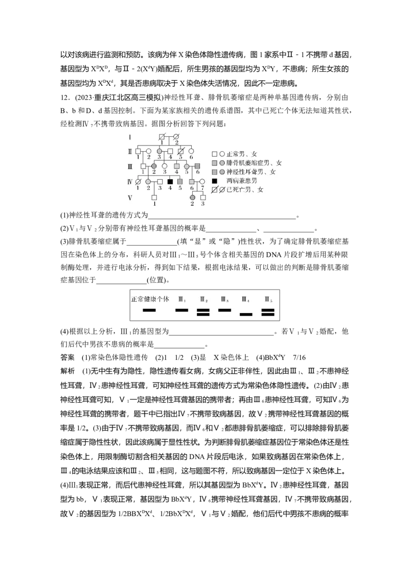 2024年高考生物一轮复习（新人教版）第5单元　第8课时　伴性遗传的特点与应用及人类遗传病_09高考生物_2024年新高考资料_1.2024一轮复习_2024年高考生物一轮复习讲义（新人教版）