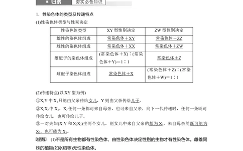2024年高考生物一轮复习（新人教版）第5单元　第8课时　伴性遗传的特点与应用及人类遗传病_09高考生物_2024年新高考资料_1.2024一轮复习_2024年高考生物一轮复习讲义（新人教版）