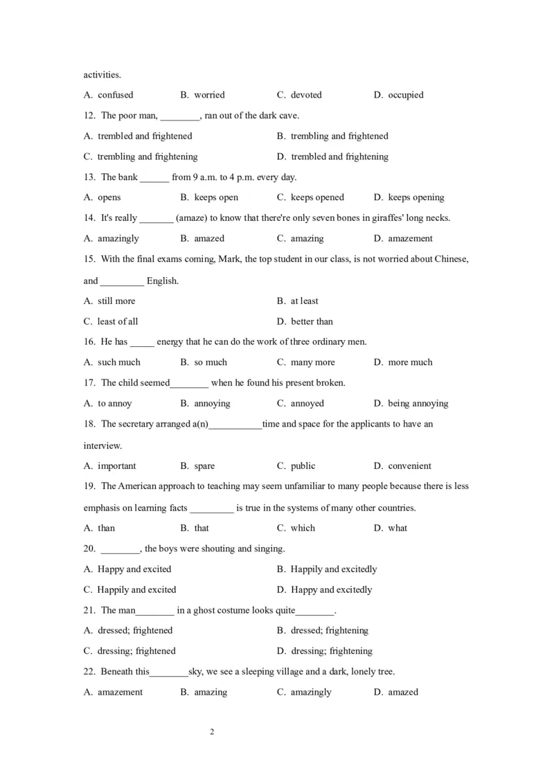04形容词与副词(精练)-2024年高考英语一轮复习语法能力突破必备(PPT+复习卡+精练题)(通用版)_03高考英语_通用版（老高考）复习资料_2024年复习资料