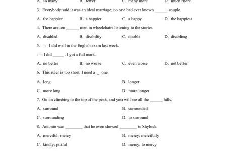 04形容词与副词(精练)-2024年高考英语一轮复习语法能力突破必备(PPT+复习卡+精练题)(通用版)_03高考英语_通用版（老高考）复习资料_2024年复习资料