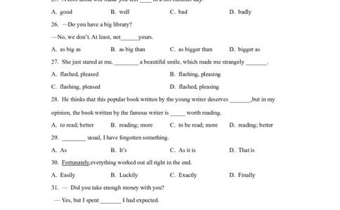 04形容词与副词(精练)-2024年高考英语一轮复习语法能力突破必备(PPT+复习卡+精练题)(通用版)_03高考英语_通用版（老高考）复习资料_2024年复习资料