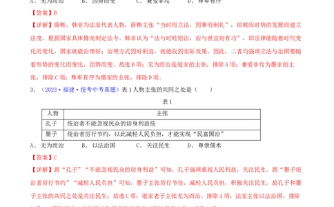 专题06比较异同类选择题（含答题技巧，题型专练60题）（解析版）_02中考总复习（2026版更新中）_06-历史-中考总复习_2024年中考复习资料_二轮复习