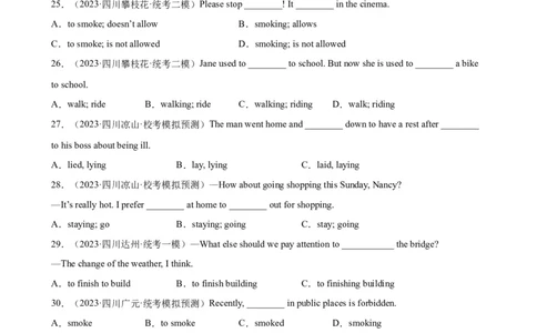 专题15非谓语动词之动词ing和现在分词100题_02中考总复习（2026版更新中）_03-英语-中考总复习_2024年中考复习资料_专项复习资料