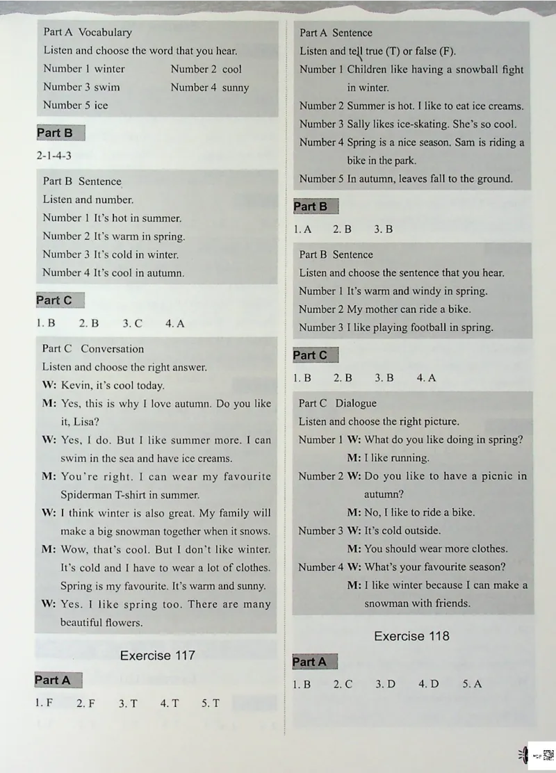2英语~听霸答案-新_26春四年级上下册人教版_四上英语合集人教版PEP英语四年级上册新教材（教学视频+课件+动画+音频+练习+教案）_17练习资料_小学英语（预习复习资料大礼包）