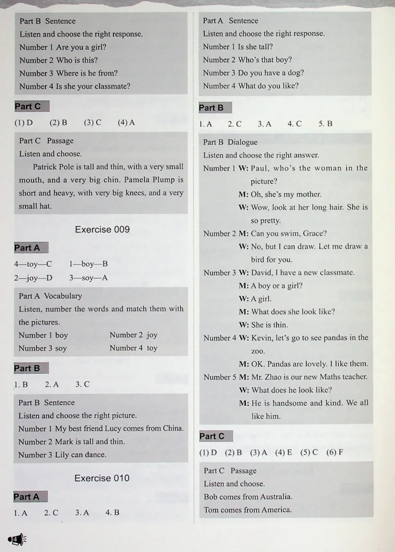 2英语~听霸答案-新_26春四年级上下册人教版_四上英语合集人教版PEP英语四年级上册新教材（教学视频+课件+动画+音频+练习+教案）_17练习资料_小学英语（预习复习资料大礼包）