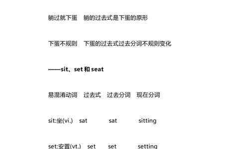 2021届人大附中高中英语新高考语法一轮复习讲义（19）易用错动词（lie，lay、rise，raise，arise、sit，set，seat）知识点总结整理_03高考英语_新高考复习资料_2022年新高考资料