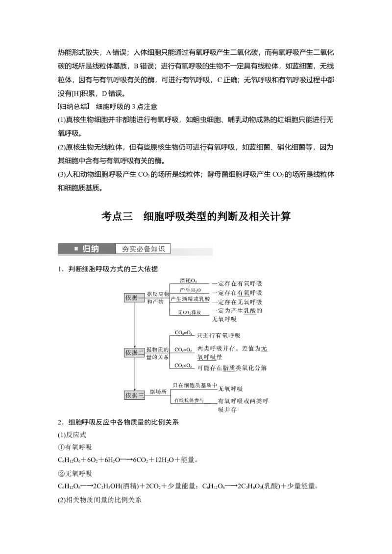 2024年高考生物一轮复习（新人教版）第3单元　第3课时　细胞呼吸的方式和过程_09高考生物_2024年新高考资料_1.2024一轮复习_2024年高考生物一轮复习讲义（新人教版）