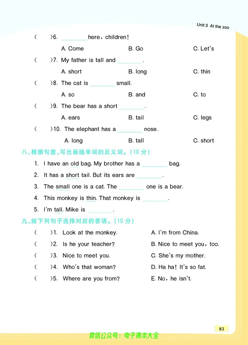 英语3B_26春四年级上下册人教版_四上英语合集人教版PEP英语四年级上册新教材（教学视频+课件+动画+音频+练习+教案）_17练习资料_小学英语（预习复习资料大礼包）_《教材一点通》