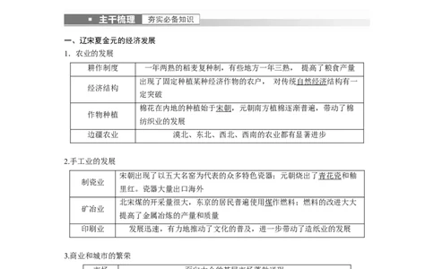 2023年高考历史一轮复习（部编版新高考）第4讲课题9　辽宋夏金元的经济与社会_07高考历史_新高考复习资料_2023年新高考复习资料_2023新高考大一轮复习讲义