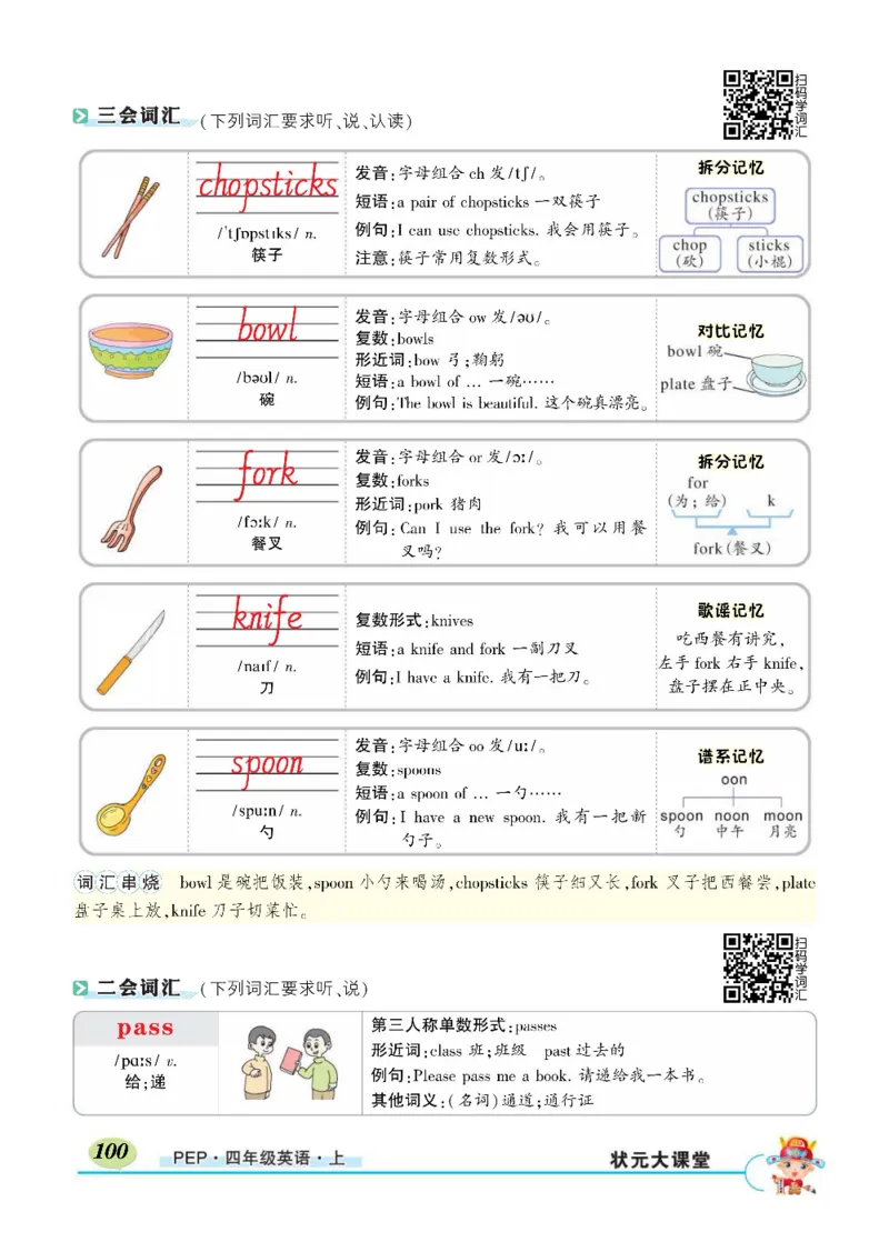 状元大课堂四年级上册英语人教PEP版正文_26春四年级上下册人教版_四上英语合集人教版PEP英语四年级上册新教材（教学视频+课件+动画+音频+练习+教案）_17练习资料_《状元导学案》
