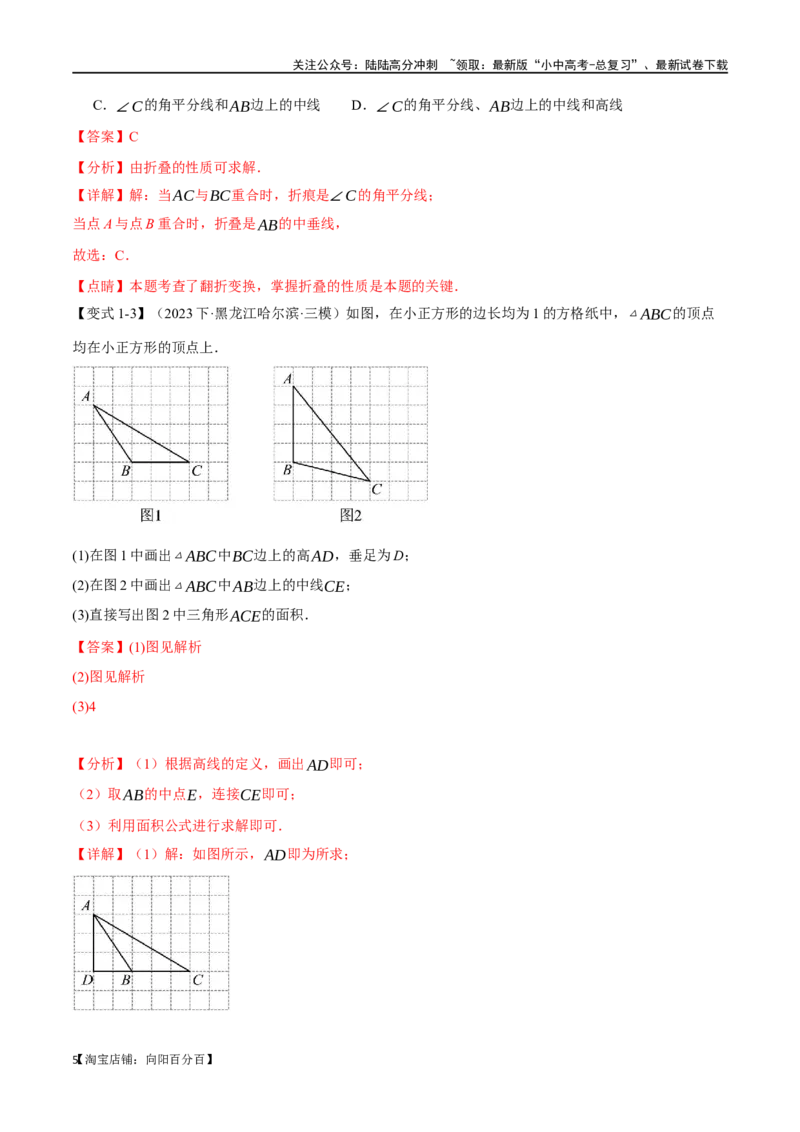 专题19三角形的概念和性质十六大题型（举一反三）（解析版）_02中考总复习（2026版更新中）_02-数学-中考总复习_2024年中考复习资料_一轮复习资料_教师版（含答案解析）