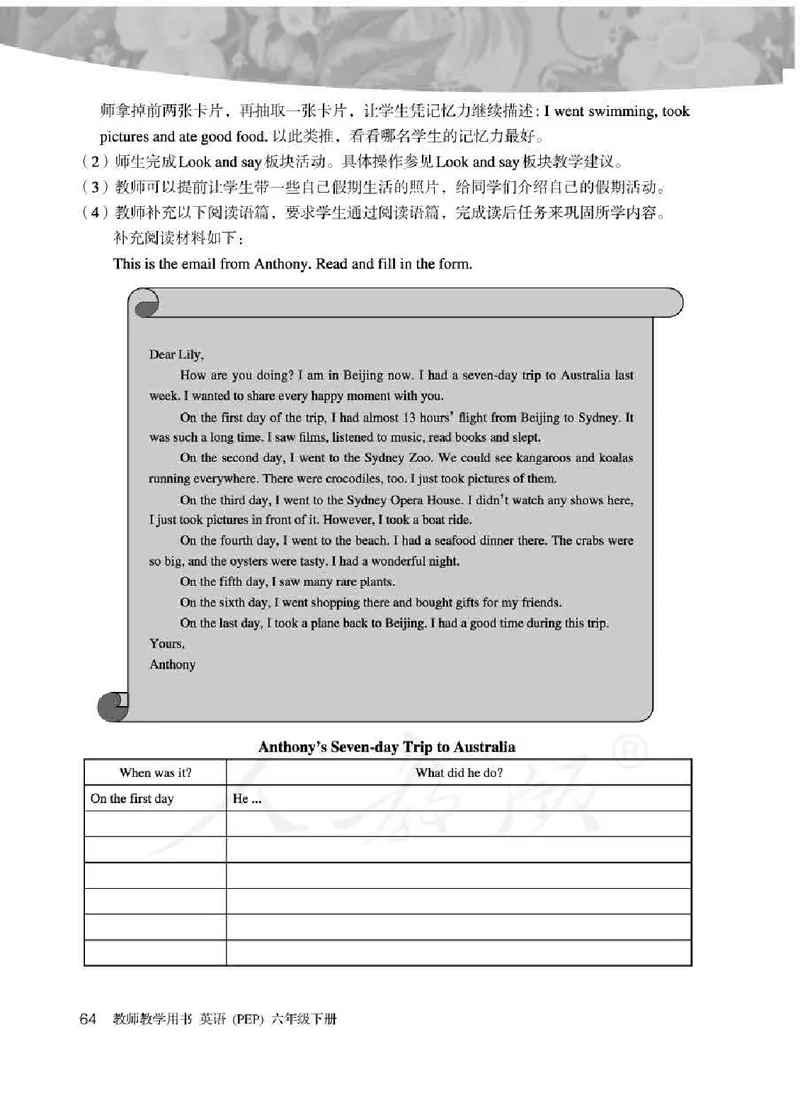 英语PEP6B教师教学用书_26春四年级上下册人教版_四上英语合集人教版PEP英语四年级上册新教材（教学视频+课件+动画+音频+练习+教案）_16教师用书_小学英语_人教版PEP