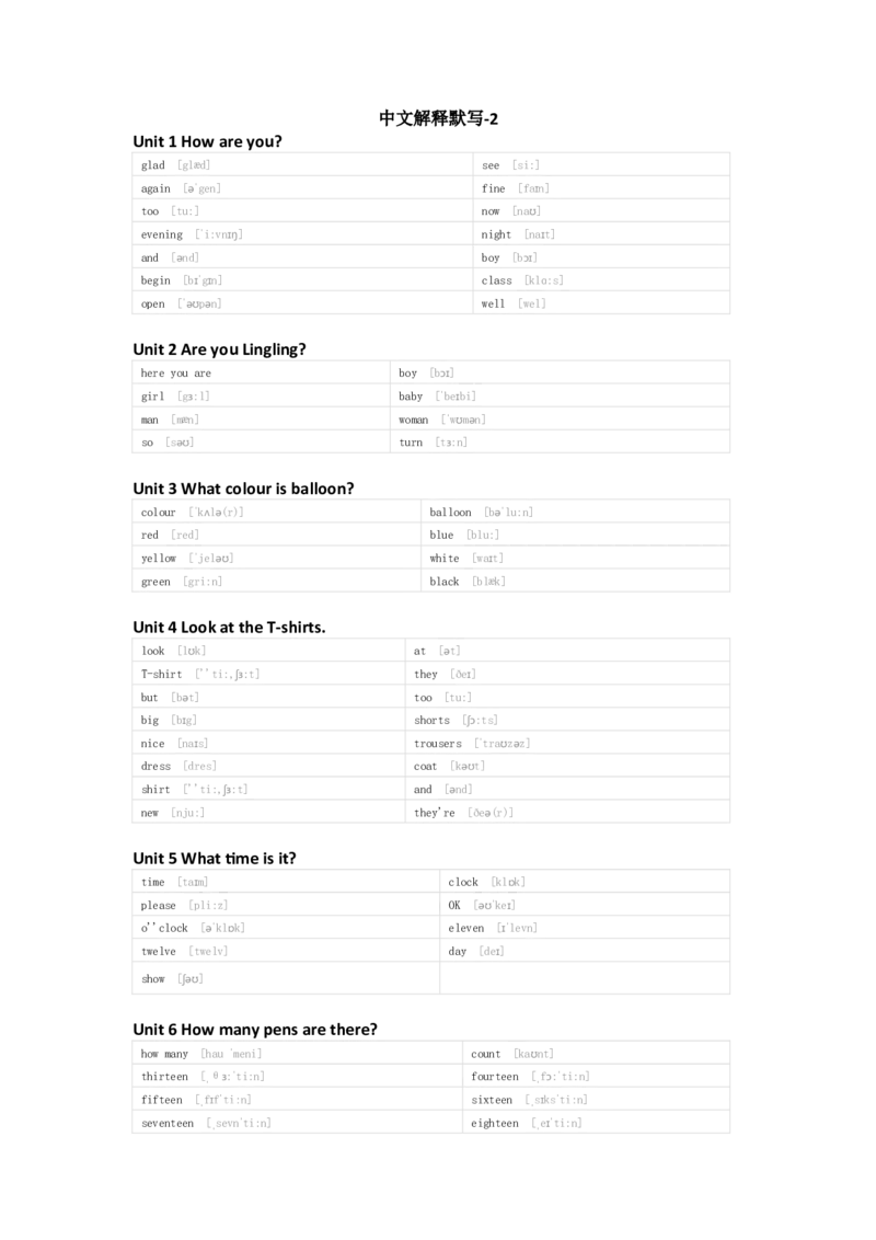 湘少版英语三年级下册单词默写表_26春四年级上下册人教版_四上英语合集人教版PEP英语四年级上册新教材（教学视频+课件+动画+音频+练习+教案）_17练习资料_《小学英语单词默写表》