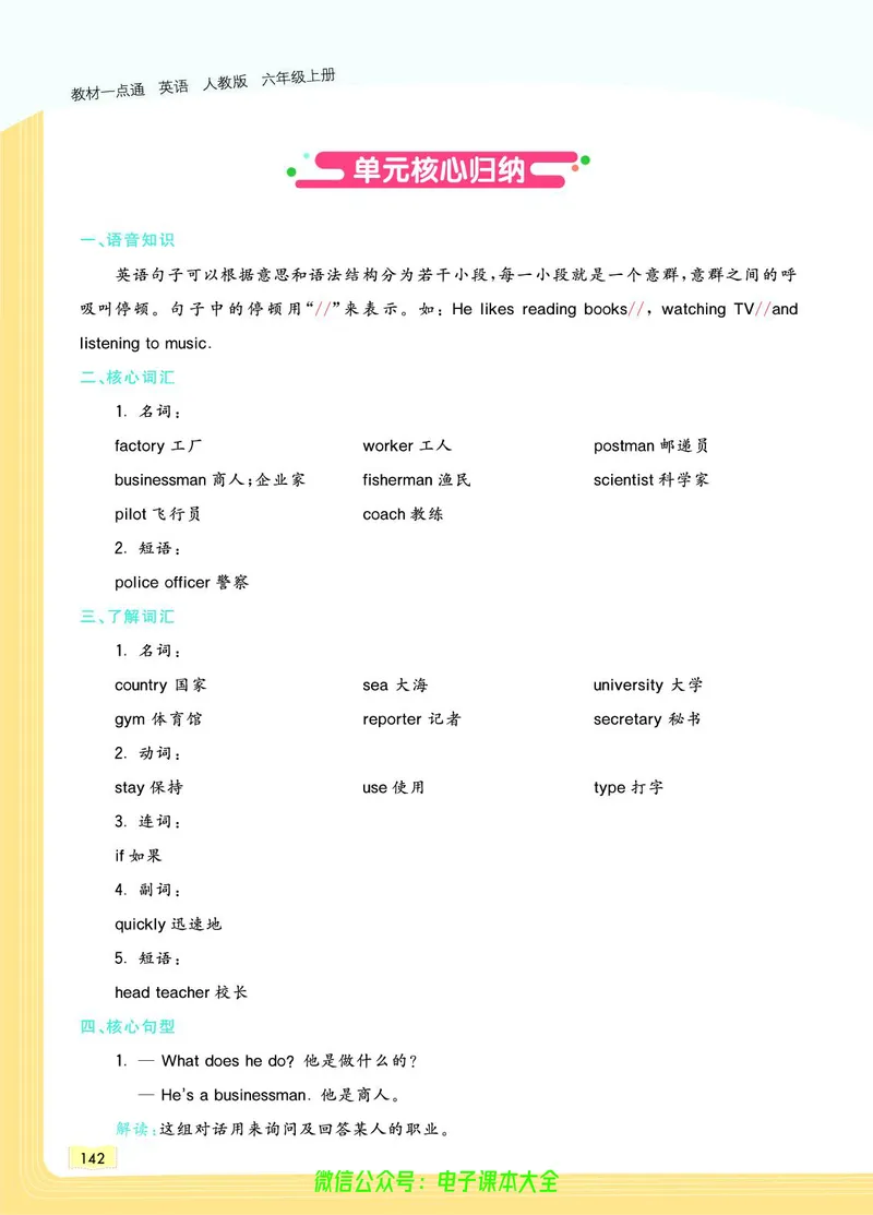 英语6A_26春四年级上下册人教版_四上英语合集人教版PEP英语四年级上册新教材（教学视频+课件+动画+音频+练习+教案）_17练习资料_小学英语（预习复习资料大礼包）_《教材一点通》
