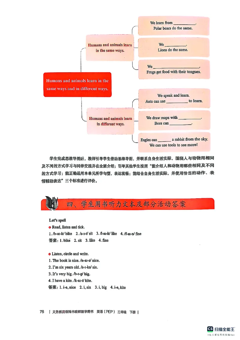 英语PEP3B教师教学用书（2025春）_26春四年级上下册人教版_四上英语合集人教版PEP英语四年级上册新教材（教学视频+课件+动画+音频+练习+教案）_16教师用书_小学英语_人教版PEP