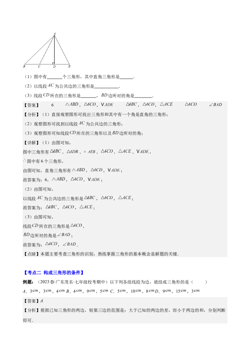 专题11.1三角形的三边关系、高线、中线及角平分线之十大考点(教师版)_初中数学_八年级数学上册（人教版）_重难点专题提优-V8_2024版