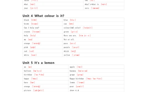 重大版英语三年级上册单词默写表_26春四年级上下册人教版_四上英语合集人教版PEP英语四年级上册新教材（教学视频+课件+动画+音频+练习+教案）_17练习资料_《小学英语单词默写表》