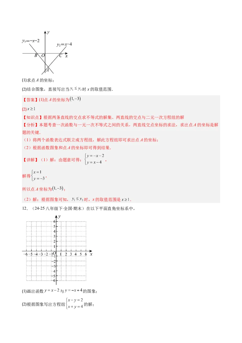 专题17一次函数与方程、不等式的六种考法（教师版）_初中数学_八年级数学下册（人教版）_压轴题攻略-V9_2025版