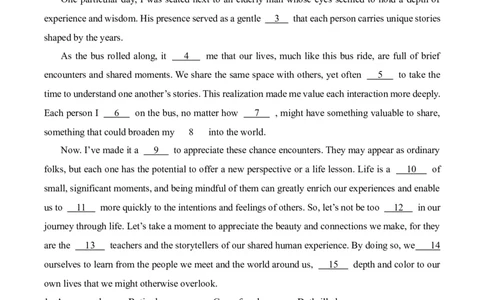 2025届高考英语二轮复习常考题型精练（3）&mdash;完形填空（含解析）_03高考英语_2025年新高考资料_二轮复习_2025年高考英语二轮复习常考题型精练(含解析)