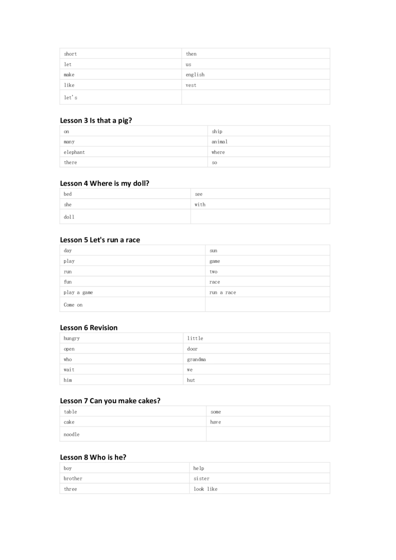 科普版英语三年级下册单词默写表_26春四年级上下册人教版_四上英语合集人教版PEP英语四年级上册新教材（教学视频+课件+动画+音频+练习+教案）_17练习资料_《小学英语单词默写表》