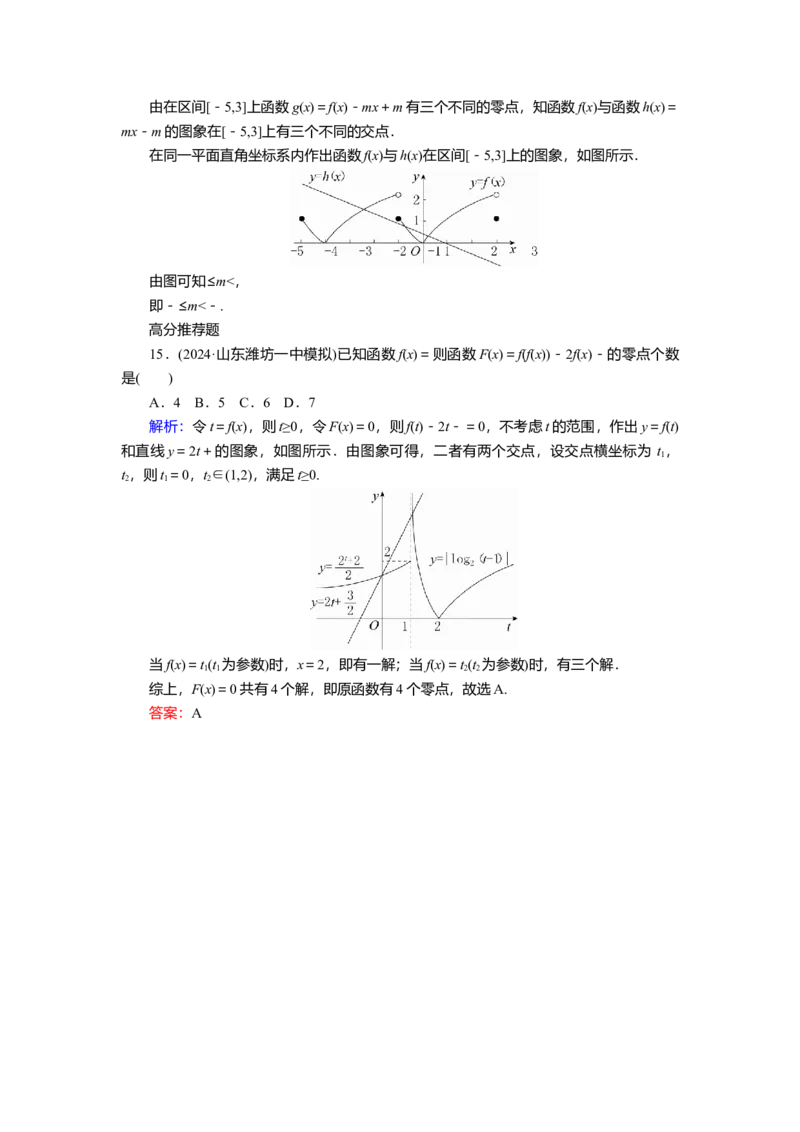 2025届高中数学一轮复习练习：第三章限时跟踪检测(十四)　函数与方程（含解析）_02高考数学_2025年新高考资料_一轮复习_2025届高中数学一轮复习知识梳理（课件+讲义+练习）（完结）