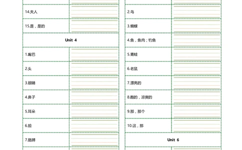 新科普版三年级上册单词正序序汉译英四线三格版(7页)_26春四年级上下册人教版_四上英语合集人教版PEP英语四年级上册新教材（教学视频+课件+动画+音频+练习+教案）_17练习资料