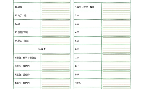新科普版三年级上册单词正序序汉译英四线三格版(7页)_26春四年级上下册人教版_四上英语合集人教版PEP英语四年级上册新教材（教学视频+课件+动画+音频+练习+教案）_17练习资料