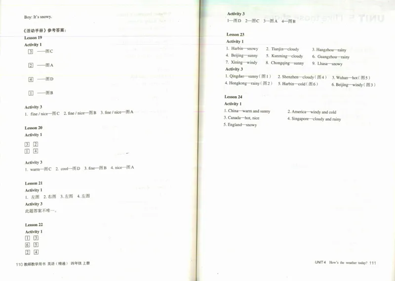 精通4上_26春四年级上下册人教版_四上英语合集人教版PEP英语四年级上册新教材（教学视频+课件+动画+音频+练习+教案）_16教师用书_小学英语_人教精通版小学英语(三起点)