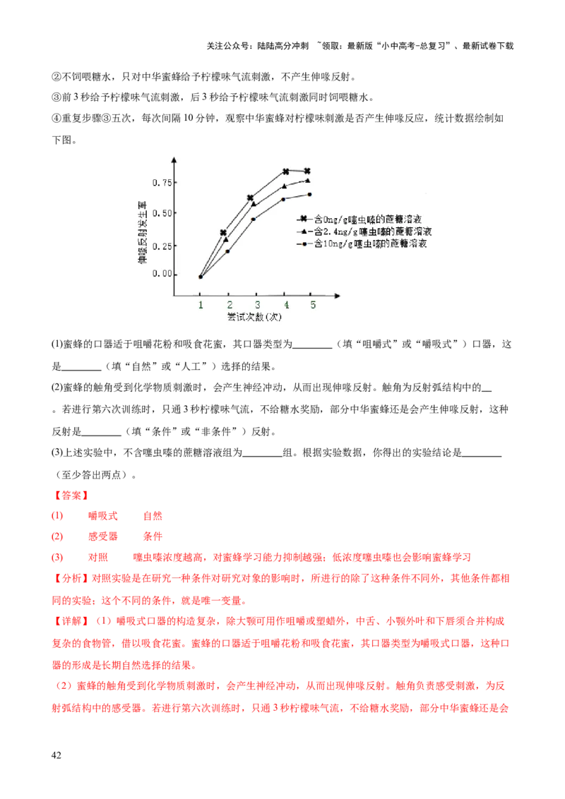 专题07人体生命活动的调节（全国通用）（解析版）_02中考总复习（2026版更新中）_08-生物-中考总复习_2026年中考复习（更新中）