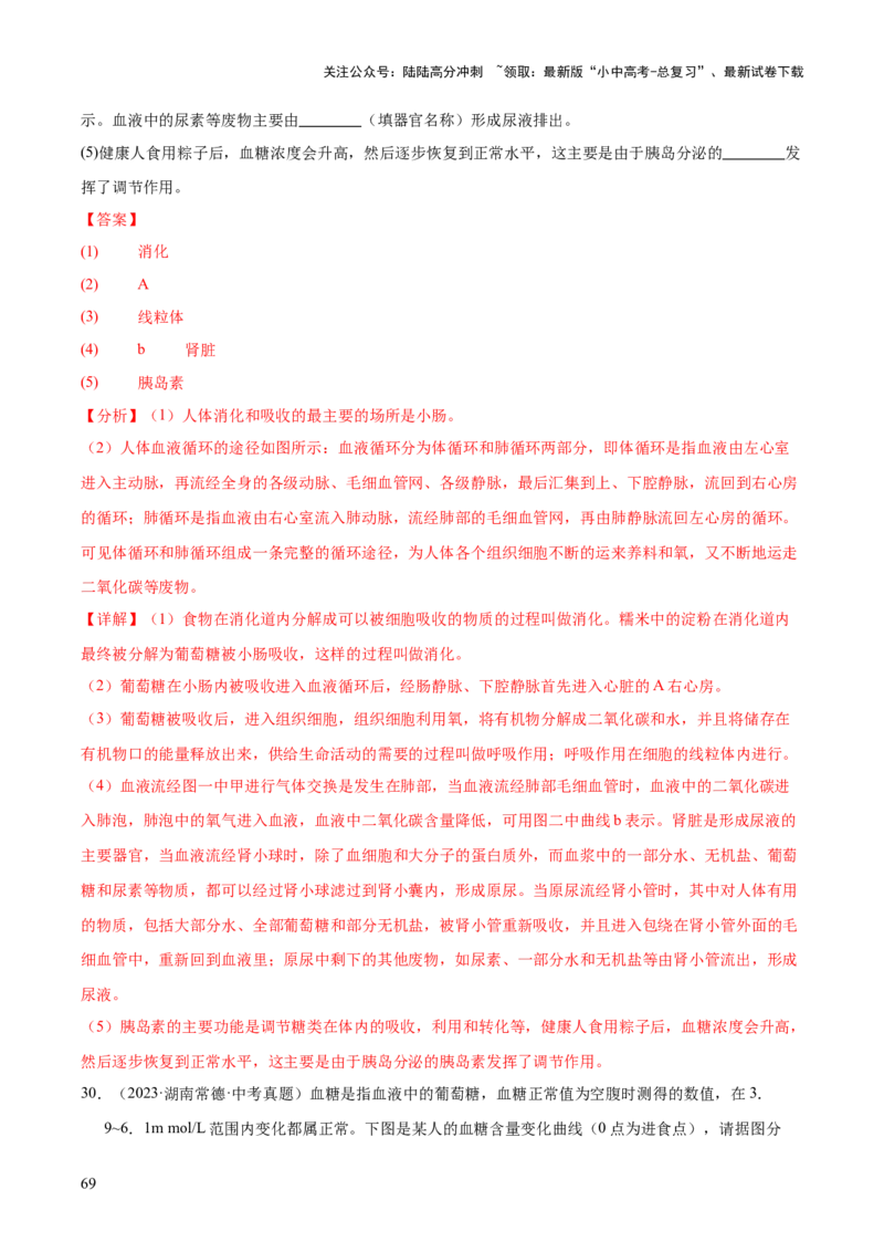 专题07人体生命活动的调节（全国通用）（解析版）_02中考总复习（2026版更新中）_08-生物-中考总复习_2026年中考复习（更新中）