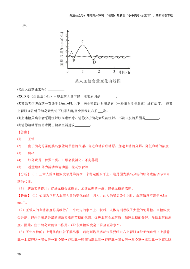 专题07人体生命活动的调节（全国通用）（解析版）_02中考总复习（2026版更新中）_08-生物-中考总复习_2026年中考复习（更新中）