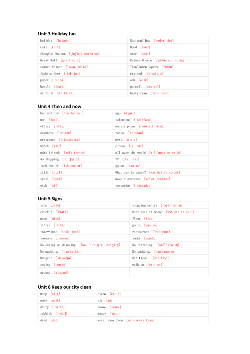 译林版英语六年级上册单词默写表_26春四年级上下册人教版_四上英语合集人教版PEP英语四年级上册新教材（教学视频+课件+动画+音频+练习+教案）_17练习资料_《小学英语单词默写表》