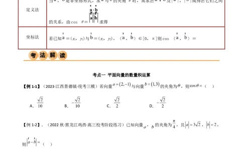 10.2平面向量的数量积（精讲）（学生版）_02高考数学_新高考复习资料_2024年新高考资料_一轮复习资料_完2024年高考数学一轮复习一隅三反系列（新高考）_学生版