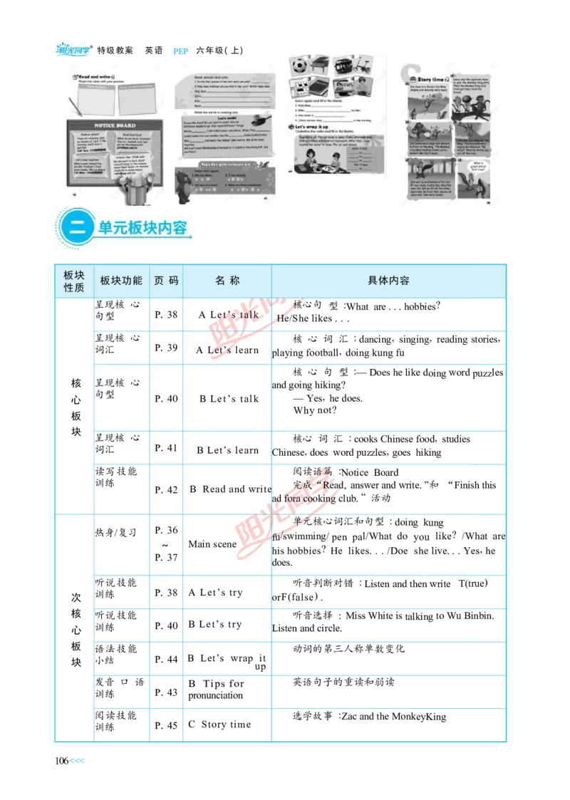 教案正文6上_Unit4_26春四年级上下册人教版_四上英语合集人教版PEP英语四年级上册新教材（教学视频+课件+动画+音频+练习+教案）_19同步教案课件_人教pep3_3-6上册