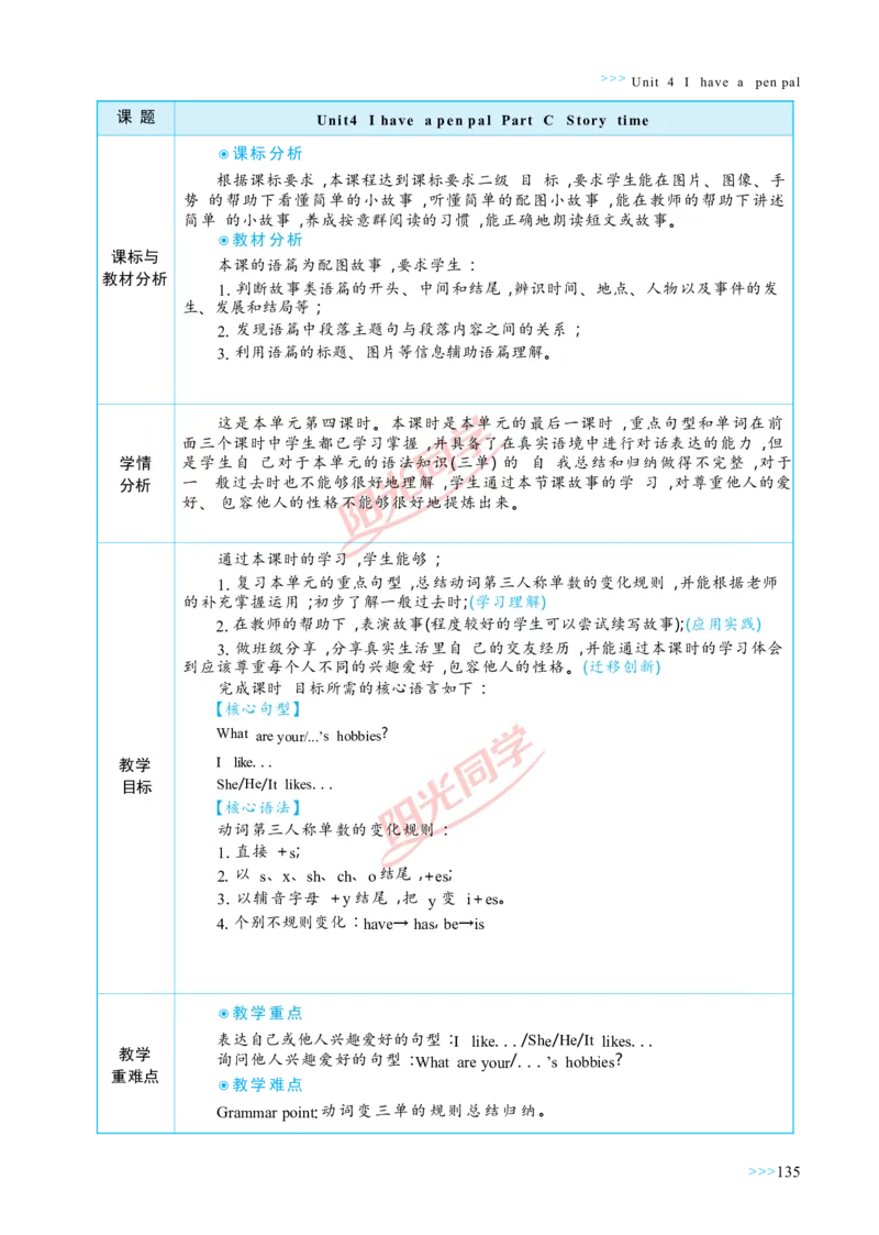 教案正文6上_Unit4_26春四年级上下册人教版_四上英语合集人教版PEP英语四年级上册新教材（教学视频+课件+动画+音频+练习+教案）_19同步教案课件_人教pep3_3-6上册