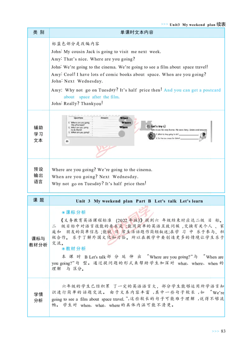 教案正文6上_Unit3_26春四年级上下册人教版_四上英语合集人教版PEP英语四年级上册新教材（教学视频+课件+动画+音频+练习+教案）_19同步教案课件_人教pep3_3-6上册