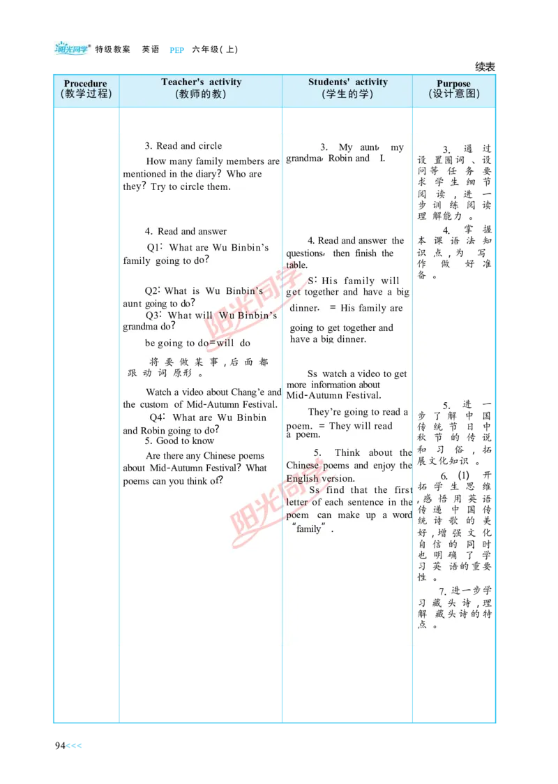 教案正文6上_Unit3_26春四年级上下册人教版_四上英语合集人教版PEP英语四年级上册新教材（教学视频+课件+动画+音频+练习+教案）_19同步教案课件_人教pep3_3-6上册