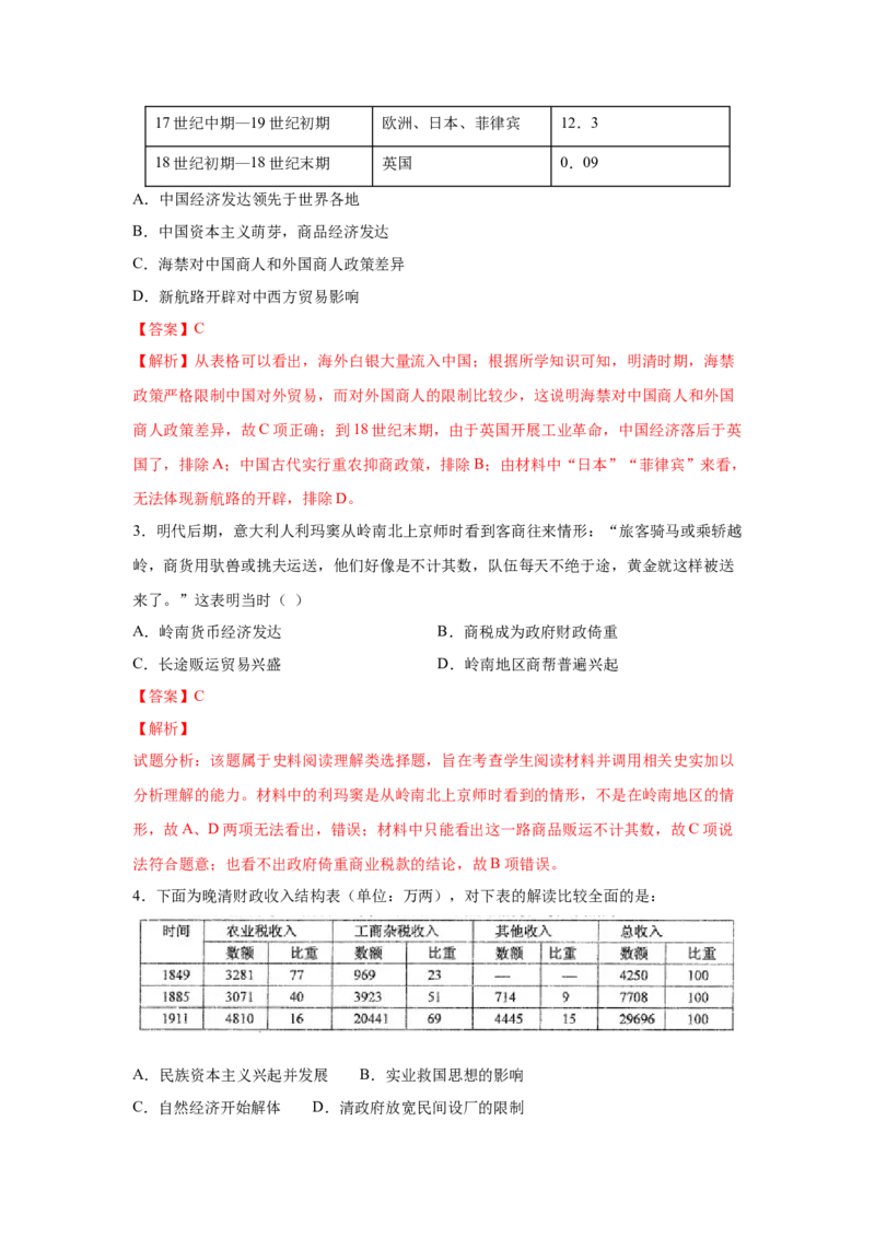 2023届高考历史一轮复习双测卷&mdash;&mdash;模块检测卷二经济史模块B卷(word版含解析）_07高考历史_通用版（老高考）复习资料_2023年复习资料_2023届高考历史一轮复习双测卷（解析版）