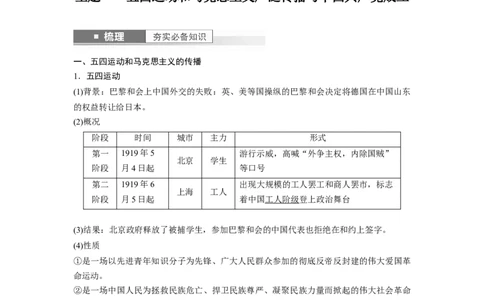 2024年高考历史一轮复习（部编版）板块2第7单元第17讲　五四运动与中国成立_07高考历史_2024年新高考资料_1.2024一轮复习_2024年高考历史一轮复习讲义（部编版）