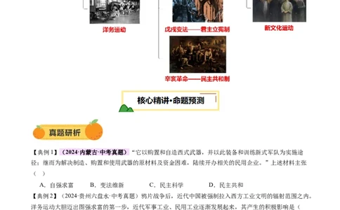 专题06暗夜寻光：中国近代化探索的烽火征程（讲练）（原卷版）_02中考总复习（2026版更新中）_06-历史-中考总复习_2025年中考复习资料_2025中考二轮课件ppt+讲义+练习历史_讲义+练习