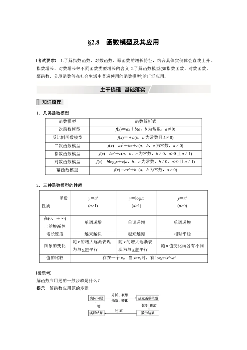 2022届高考数学一轮复习(新高考版)第2章&sect;2.8　函数模型及其应用_02高考数学_新高考复习资料_2022年新高考资料_2022年一轮复习各版本_1.新高考2022年高考数学一轮复习